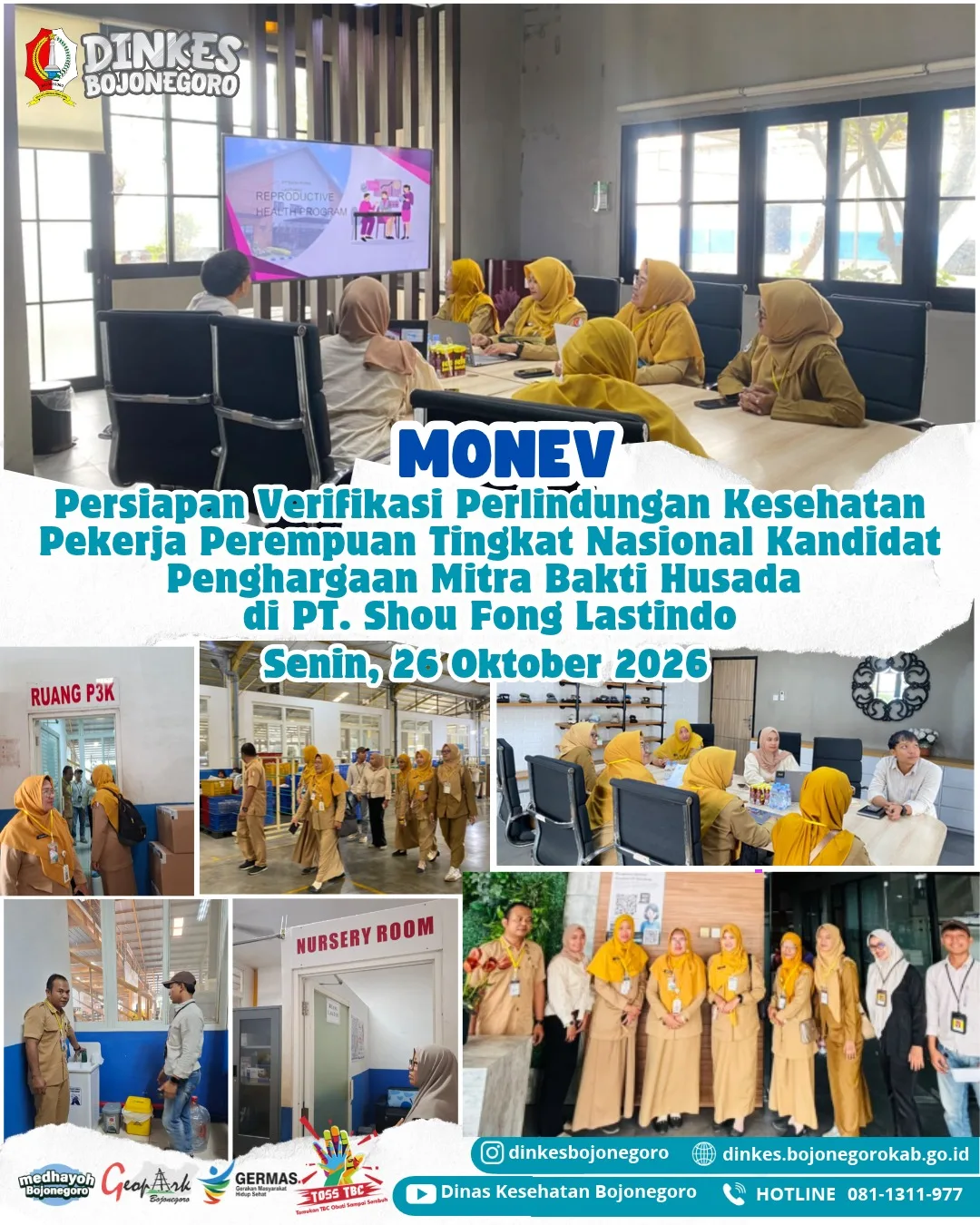 Monitoring dan Evaluasi Persiapan Verifikasi Perlindungan Pekerja Perempuan di PT Shou Fong Lastindo oleh Dinas Kesehatan dan Puskesmas Sumberrejo