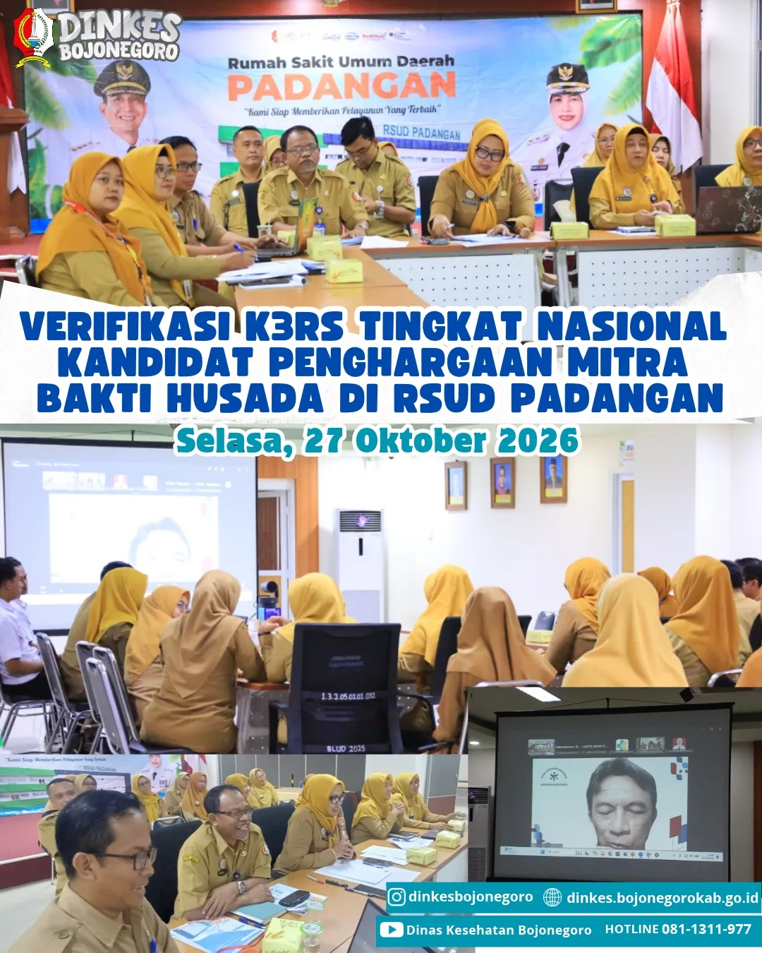 Verifikasi K3RS di RSUD Padangan Kabupaten Bojonegoro sebagai kandidat penerima penghargaan mitra bakti husada tingkat nasional