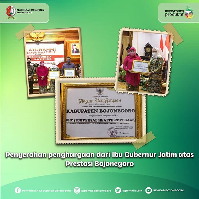 Penyerahan Penghargaan Dari Gubernur Jatim Atas Prestasi Bojonegoro