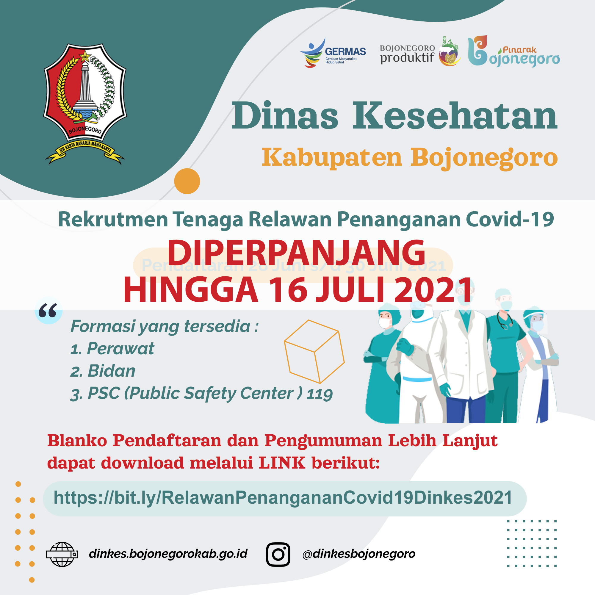 DIPERPANJANG - Rekrutmen Tenaga Relawan Penanganan Covid-19