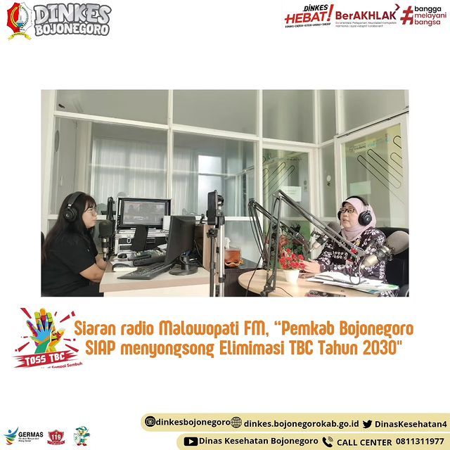 Siaran radio Malowopati FM bersama ibu Kepala Dinas Kesehatan Kabupaten Bojonegoro