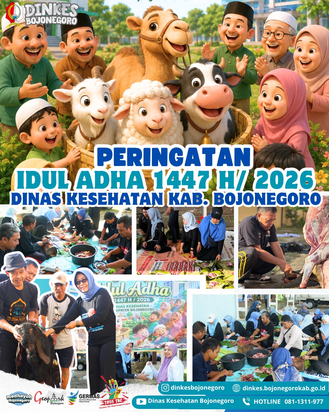 RAYAKAN IDUL ADHA 1447H, DINKES BOJONEGORO SEMBELIH HEWAN QURBAN
