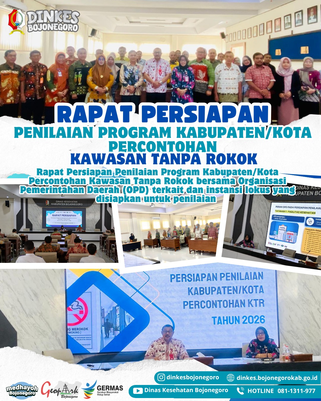 Rapat Persiapan Penilaian Percontohan Kawasan Tanpa Rokok bersama OPD