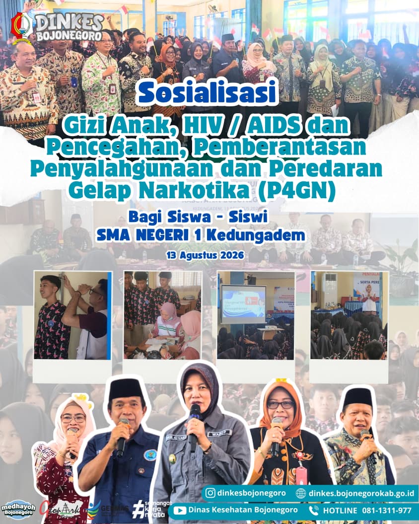 Sosialisasi Gizi Anak, HIV/AIDS, serta P4GN di SMAN 1 Kedungadem Bojonegoro