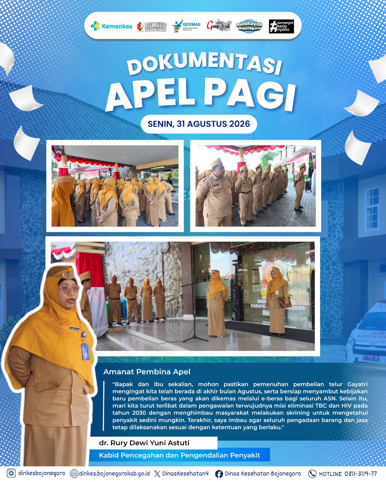 Dokumentasi Apel Pagi Senin, 31 Agustus 2026