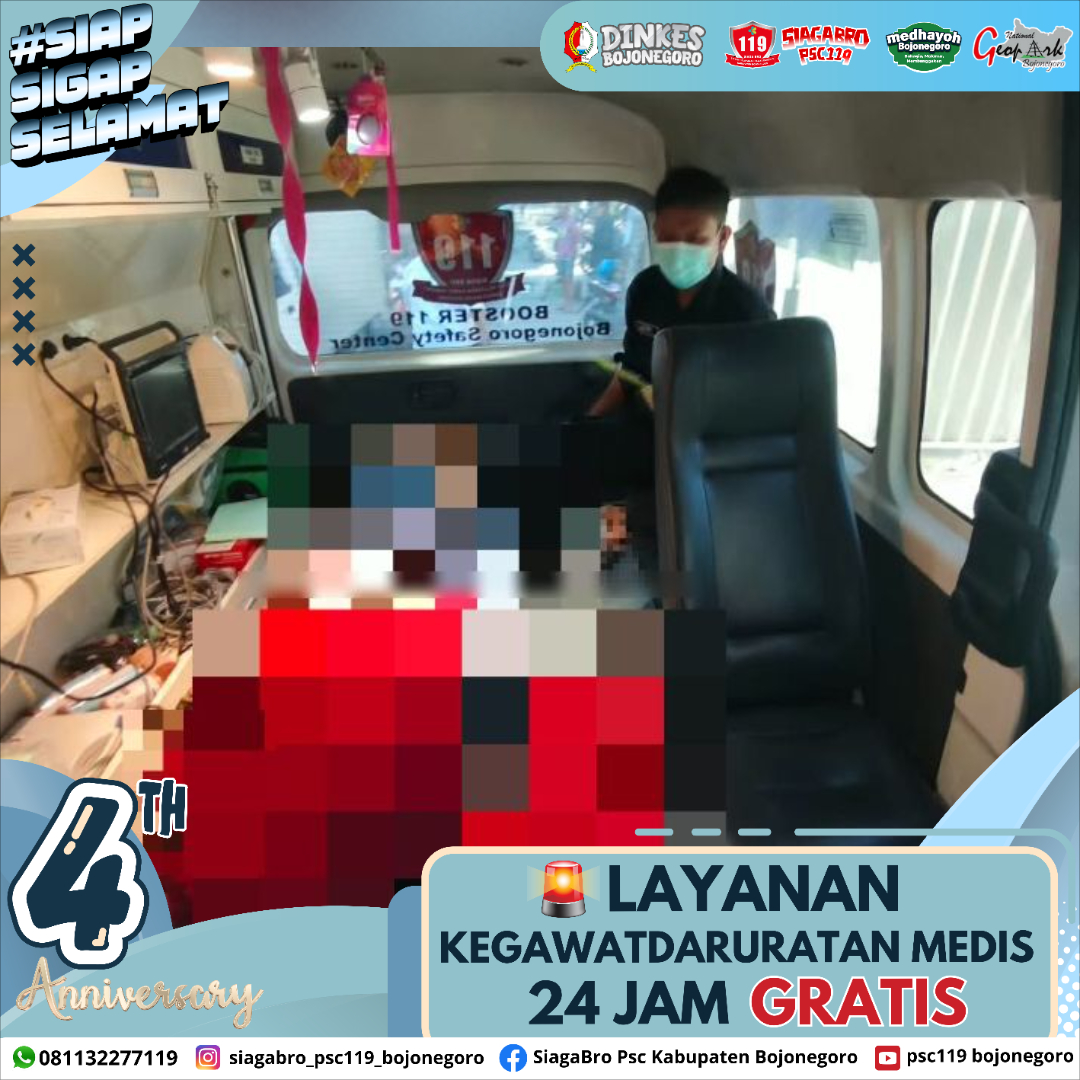 🔰 LAPORAN KEJADIAN KEGAWATDARURATAN MEDIS PRA RUMAH SAKIT SIAGA BRO PSC 119 KAB. BOJONEGORO 🔰