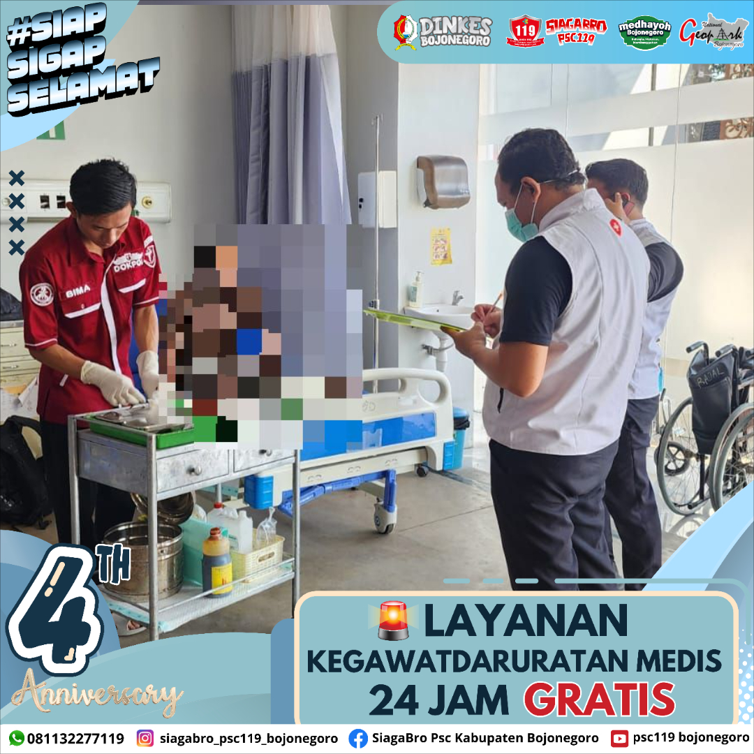🔰 LAPORAN KEJADIAN KEGAWATDARURATAN MEDIS PRA RUMAH SAKIT SIAGA BRO PSC 119 KAB. BOJONEGORO 🔰