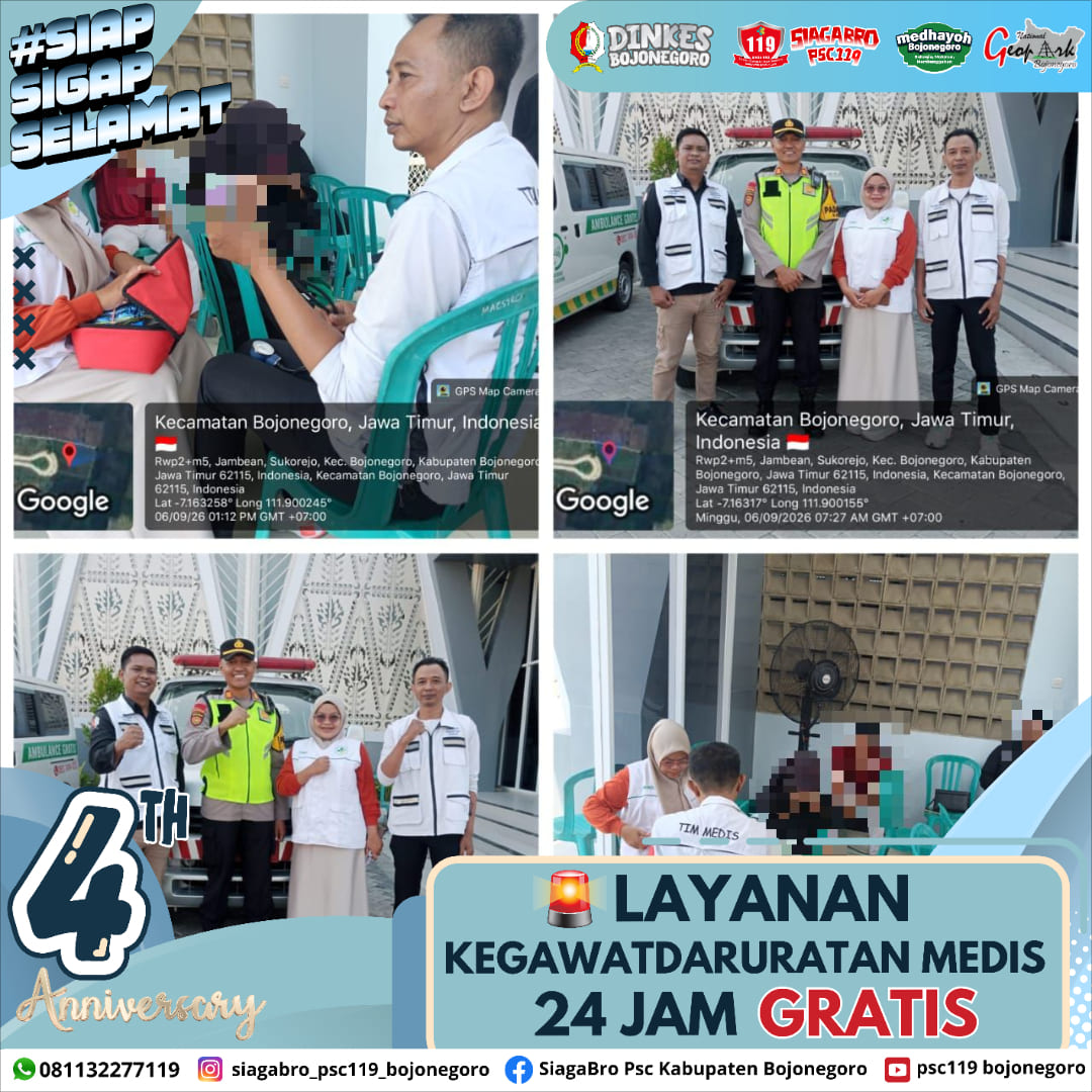 🔰*Melaporkan Giat Kegiatan P3K SIAGA BRO PSC 119 Dinas Kesehatan Kab. Bojonegoro*🔰