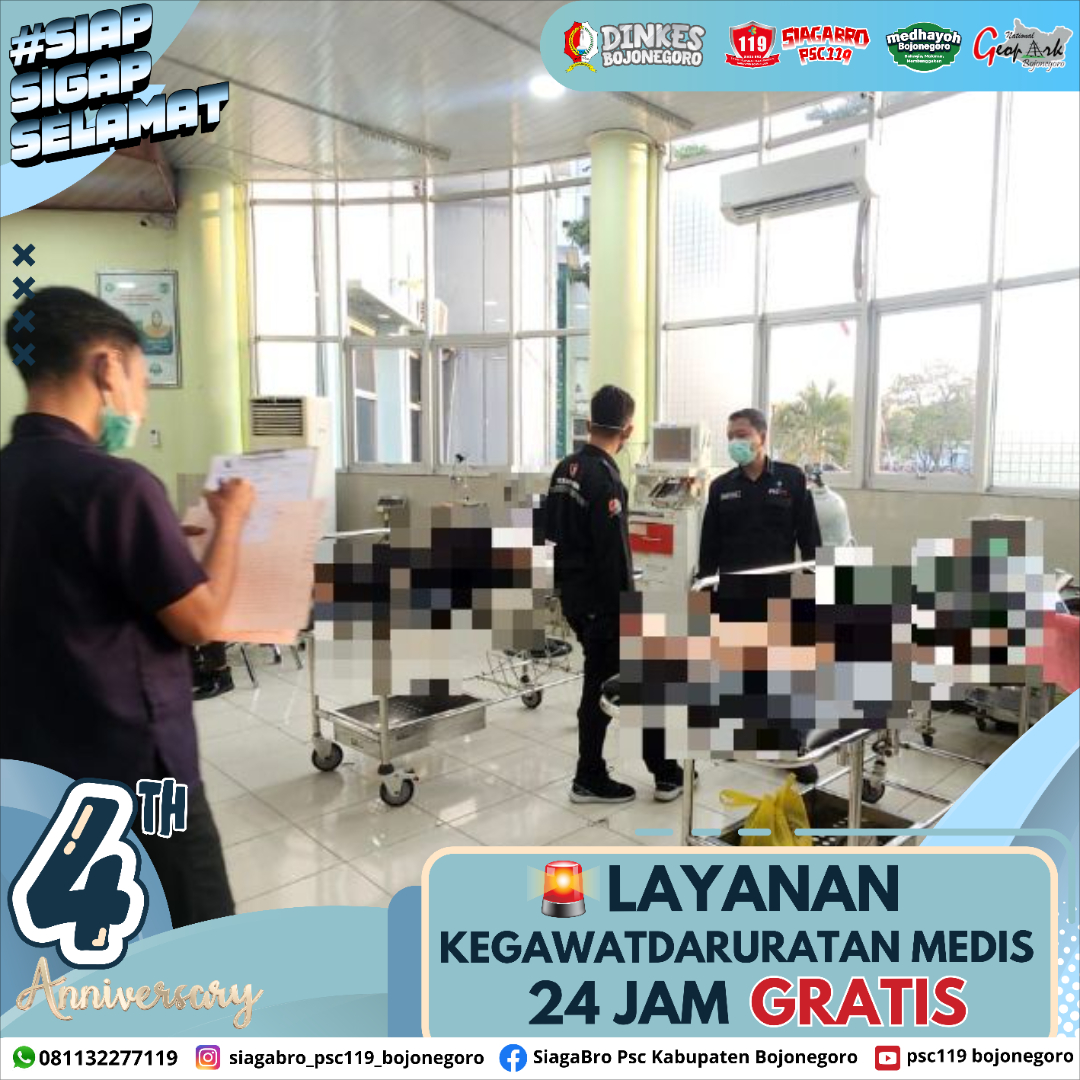 🔰 LAPORAN KEJADIAN KEGAWATDARURATAN MEDIS PRA RUMAH SAKIT SIAGA BRO PSC 119 KAB. BOJONEGORO 🔰