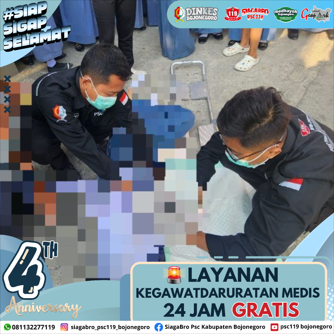🔰 *LAPORAN KEJADIAN KEGAWATDARURATAN MEDIS PRA RUMAH SAKIT SIAGA BRO PSC 119 KAB. BOJONEGORO* 🔰