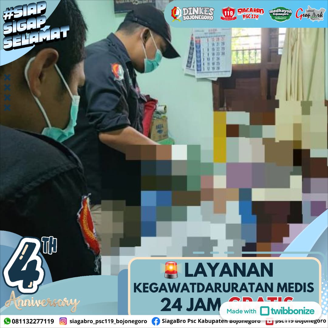 🔰 *LAPORAN KEJADIAN KEGAWATDARURATAN MEDIS PRA RUMAH SAKIT SIAGA BRO PSC 119 KAB. BOJONEGORO* 🔰