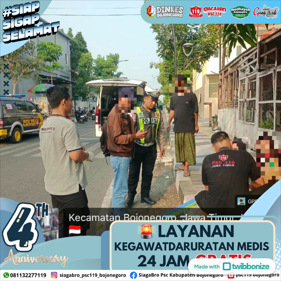 🔰 LAPORAN KEJADIAN KEGAWATDARURATAN MEDIS PRA RUMAH SAKIT SIAGA BRO PSC 119 KAB. BOJONEGORO 🔰