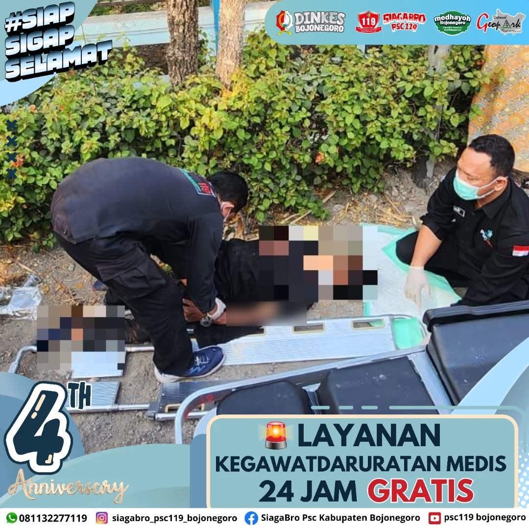 🔰 *LAPORAN KEJADIAN KEGAWATDARURATAN MEDIS PRA RUMAH SAKIT SIAGA BRO PSC 119 KAB. BOJONEGORO* 🔰