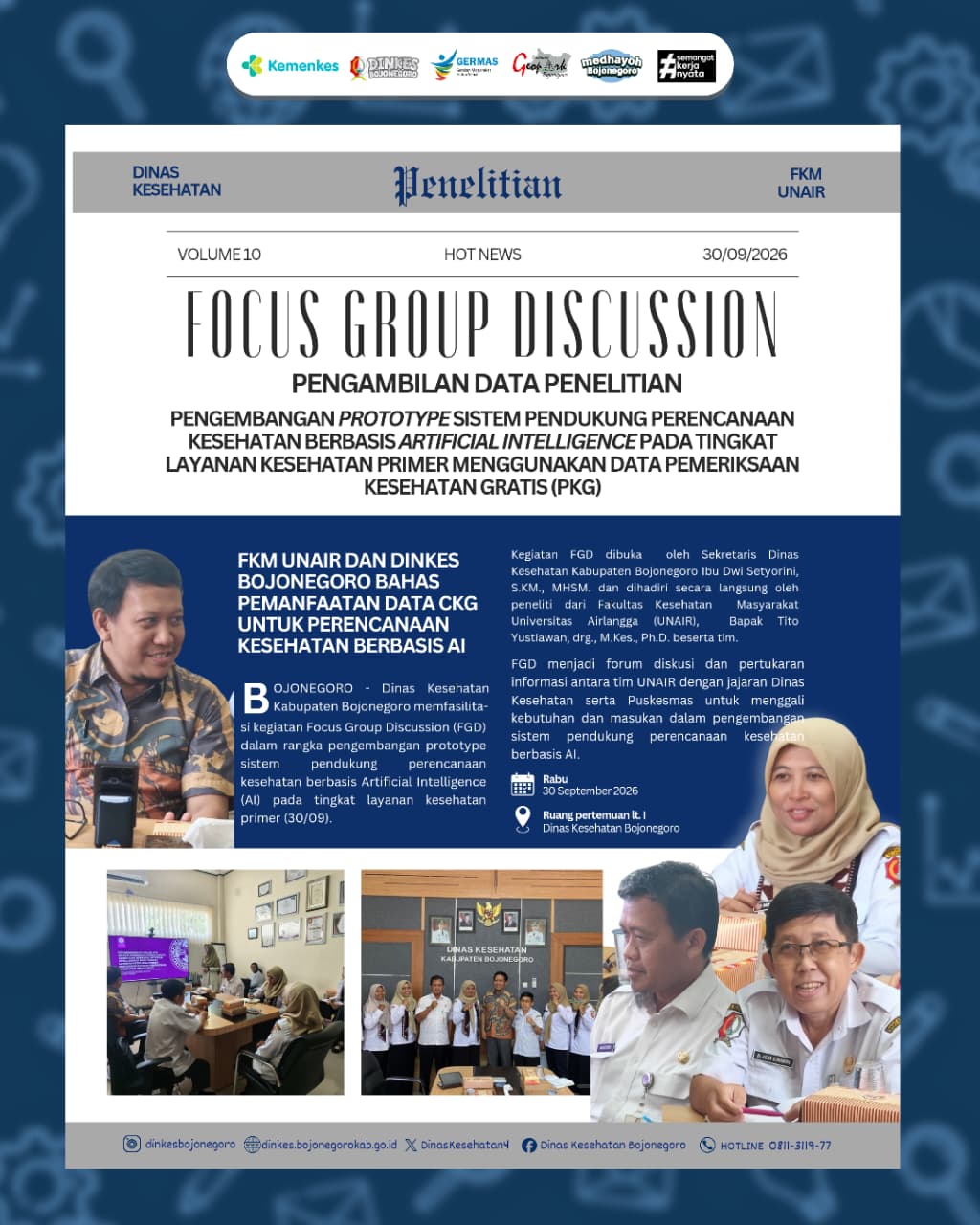 FKM UNAIR dan Dinkes Bojonegoro Bahas Pengembangan Sistem Perencanaan Kesehatan Berbasis AI
