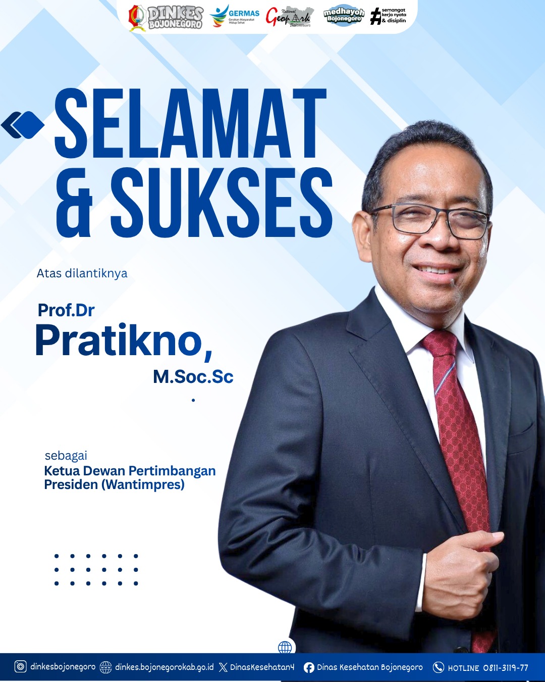 Selamat dan Sukses atas Dilantiknya Prof. Dr.Praktikno, M.Soc.Sc sebagai Wantimpres