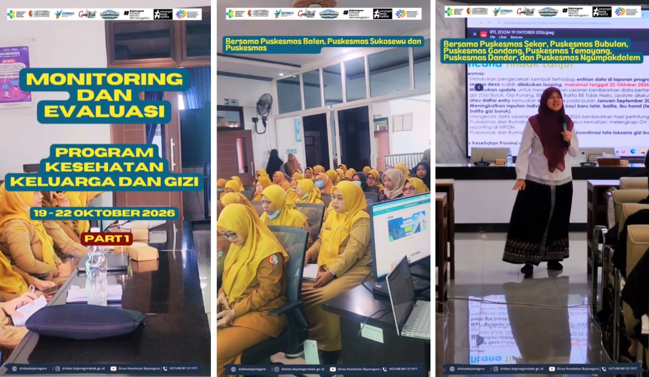 PERKUAT KOORDINASI, DINKES BOJONEGORO MELAKSANAKAN MONEV PROGRAM KESEHATAN KELUARGA DAN GIZI
